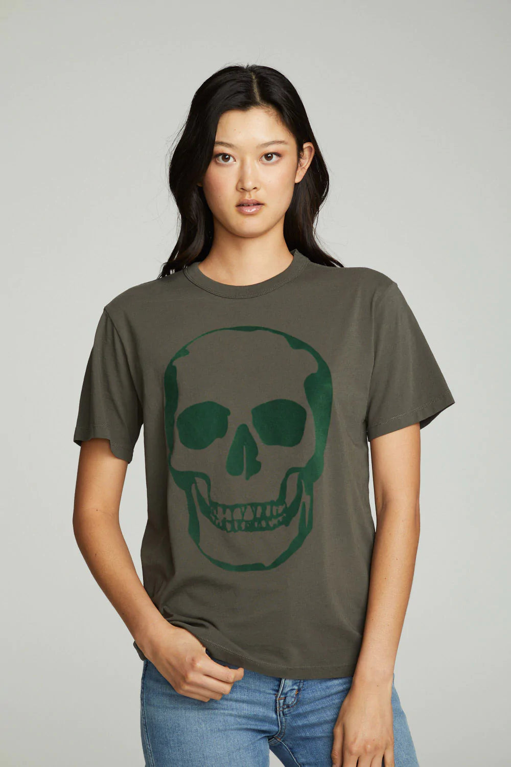 Flocked Skull Tee