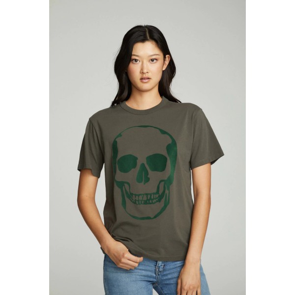 Flocked Skull Tee