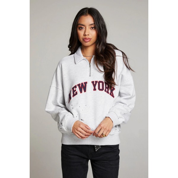 New York Splatter Paint Half Zip
