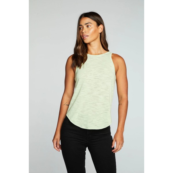 Ruffle V Back Tank