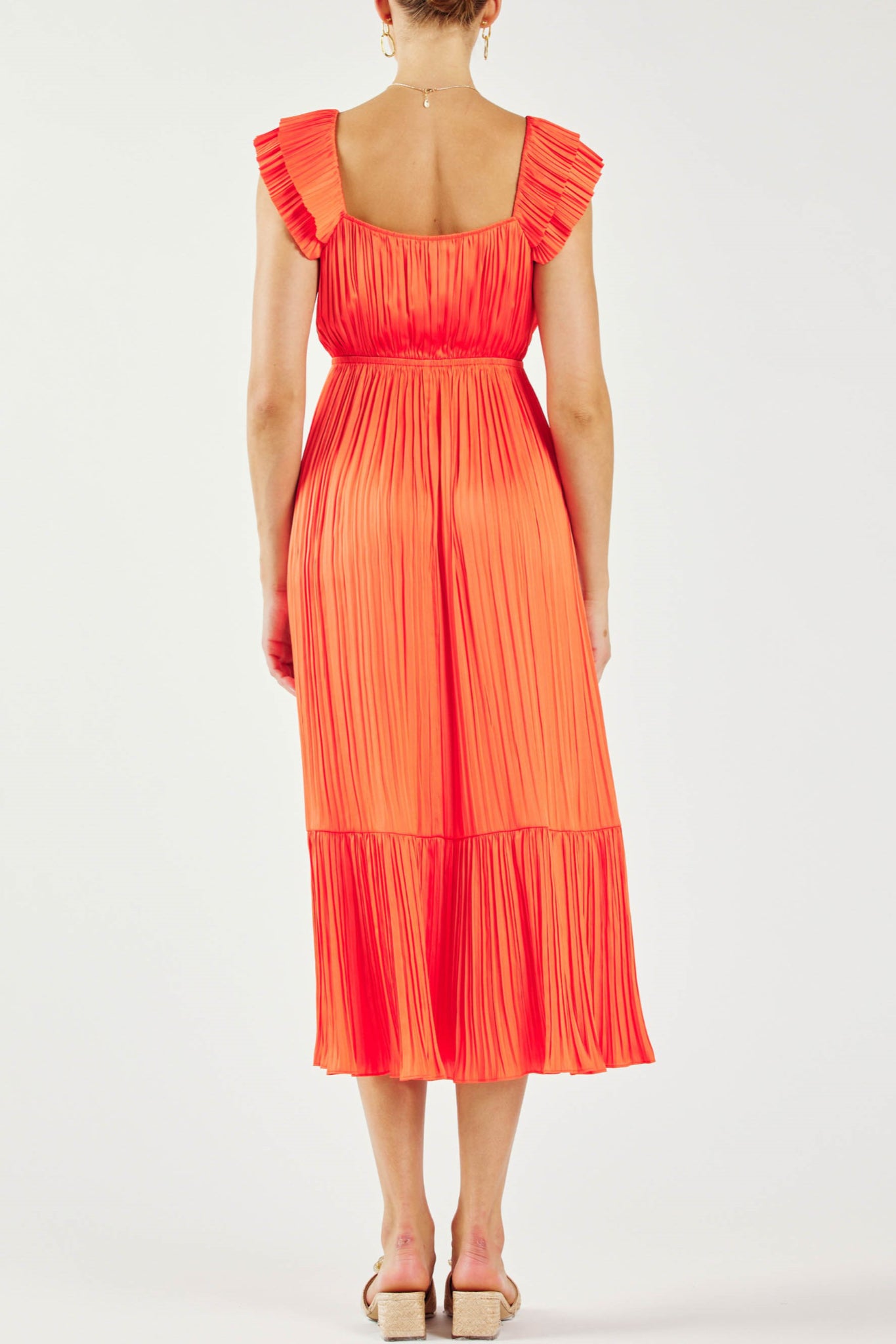 Flutter Sleeve Midi Dress