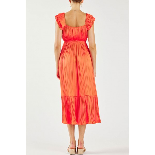 Flutter Sleeve Midi Dress