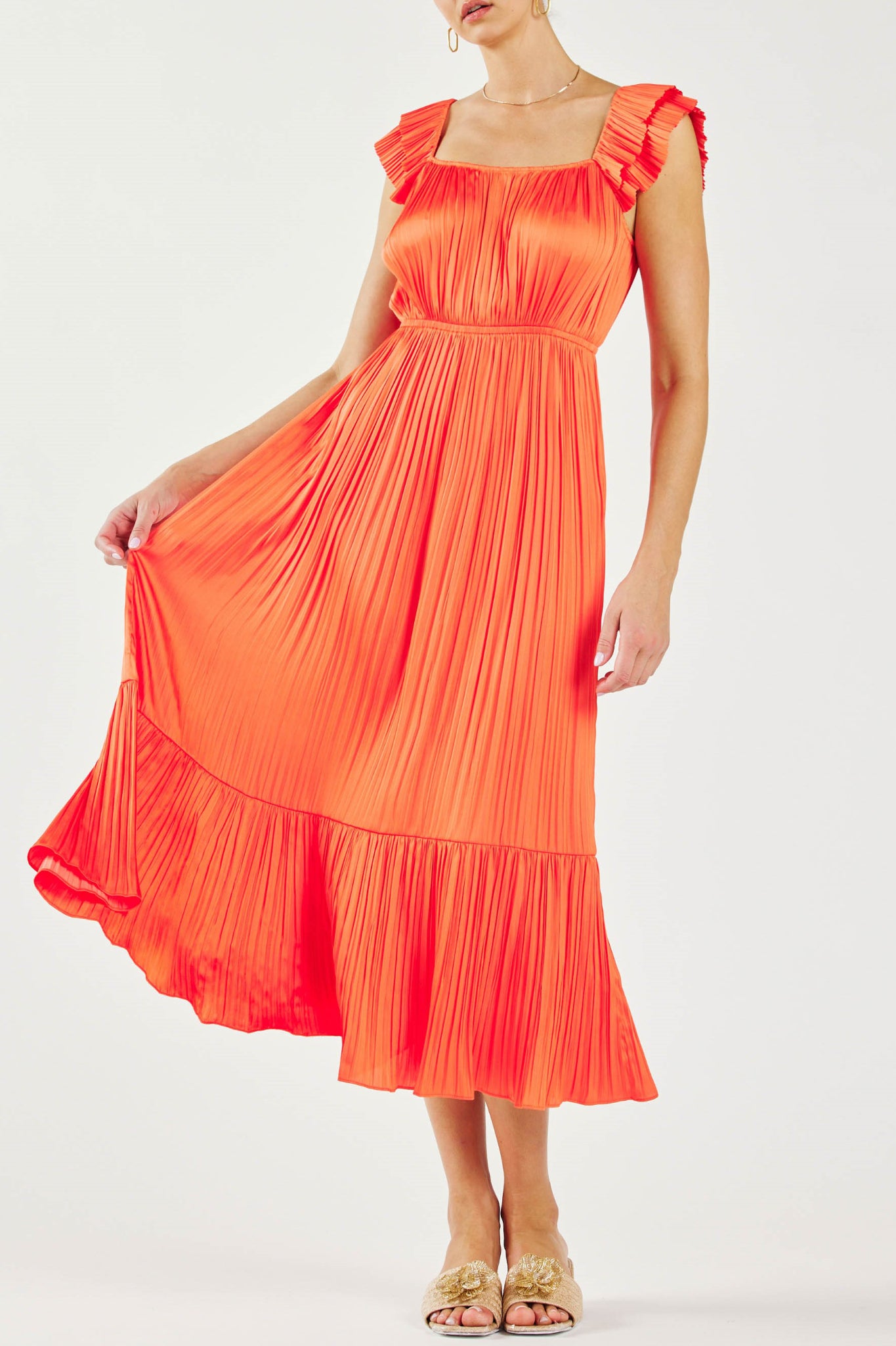 Flutter Sleeve Midi Dress