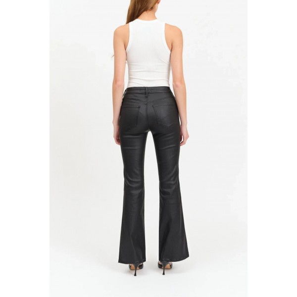 Heartbreaker Mid Rise Flare in Coated Asphalt