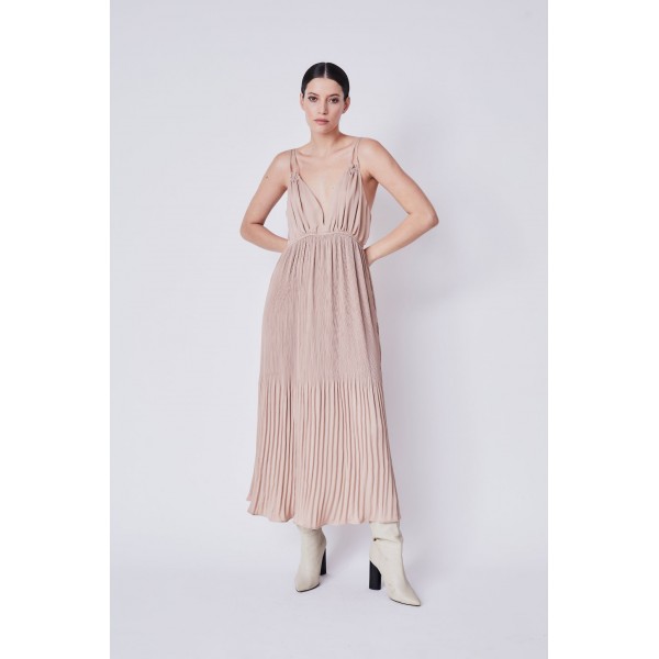 Ossani Pleat Maxi Dress