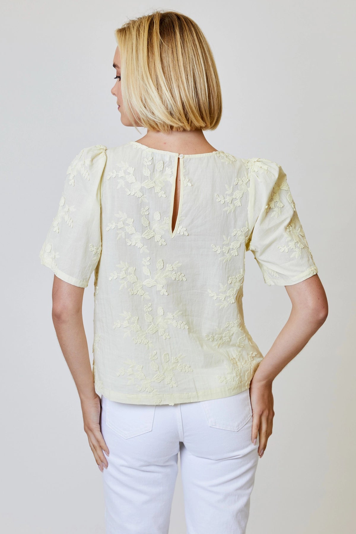 Eyelet Flower Applique Top