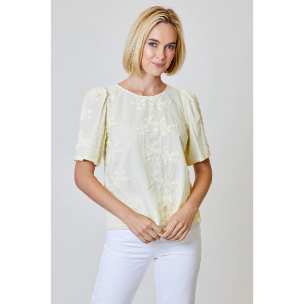 Eyelet Flower Applique Top