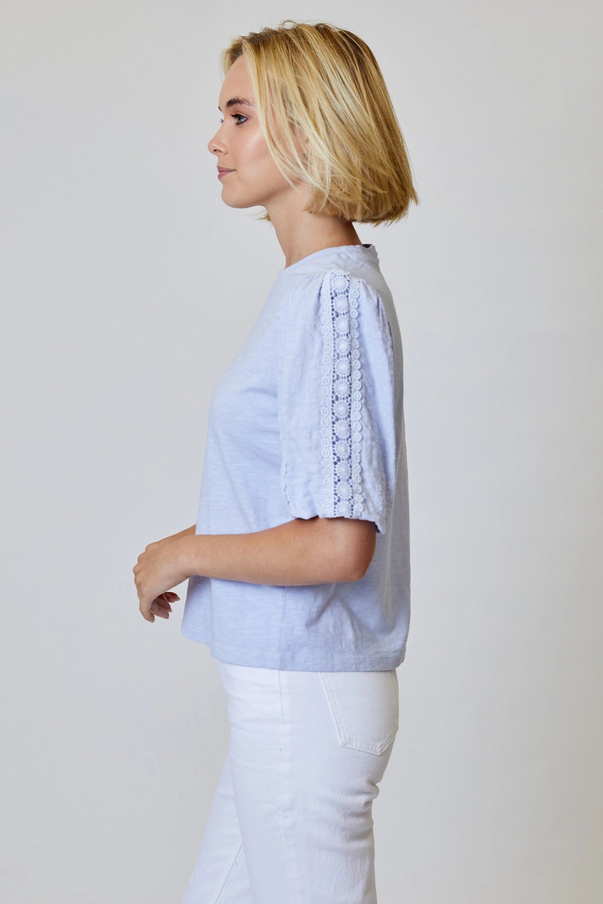 Eyelet Sleeve Tee