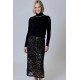 Sequin Leopard Midi Skirt