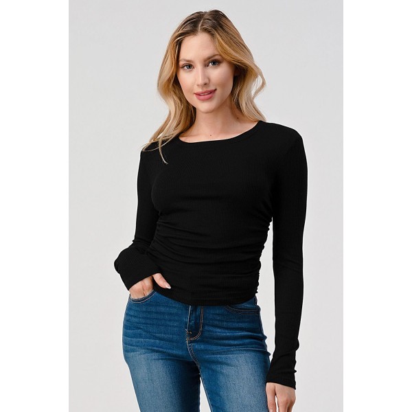 Shirred Rib Top