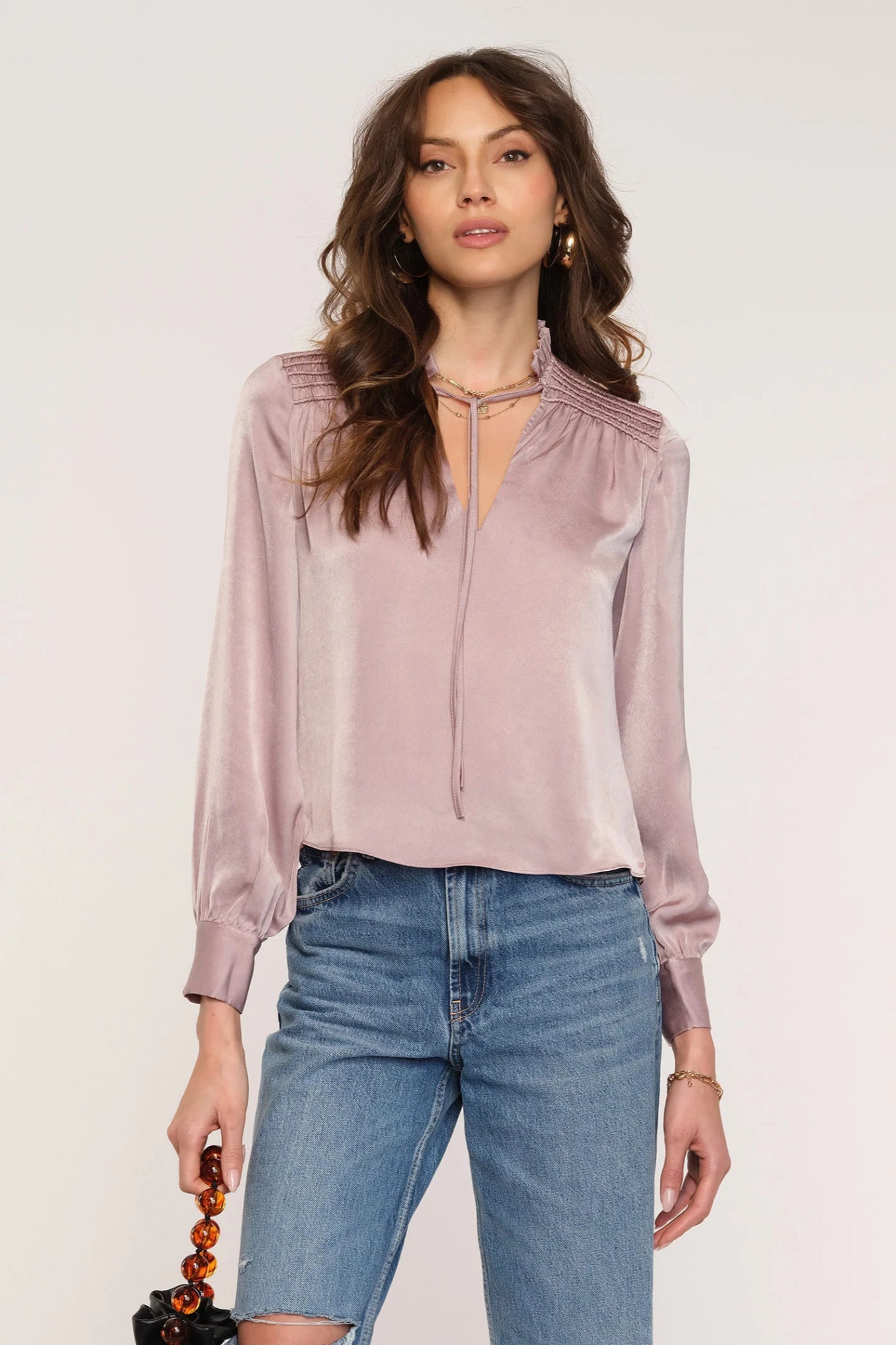 Winslet Smocked Shoulder Blouse