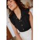 Archer Ruffle Button Top