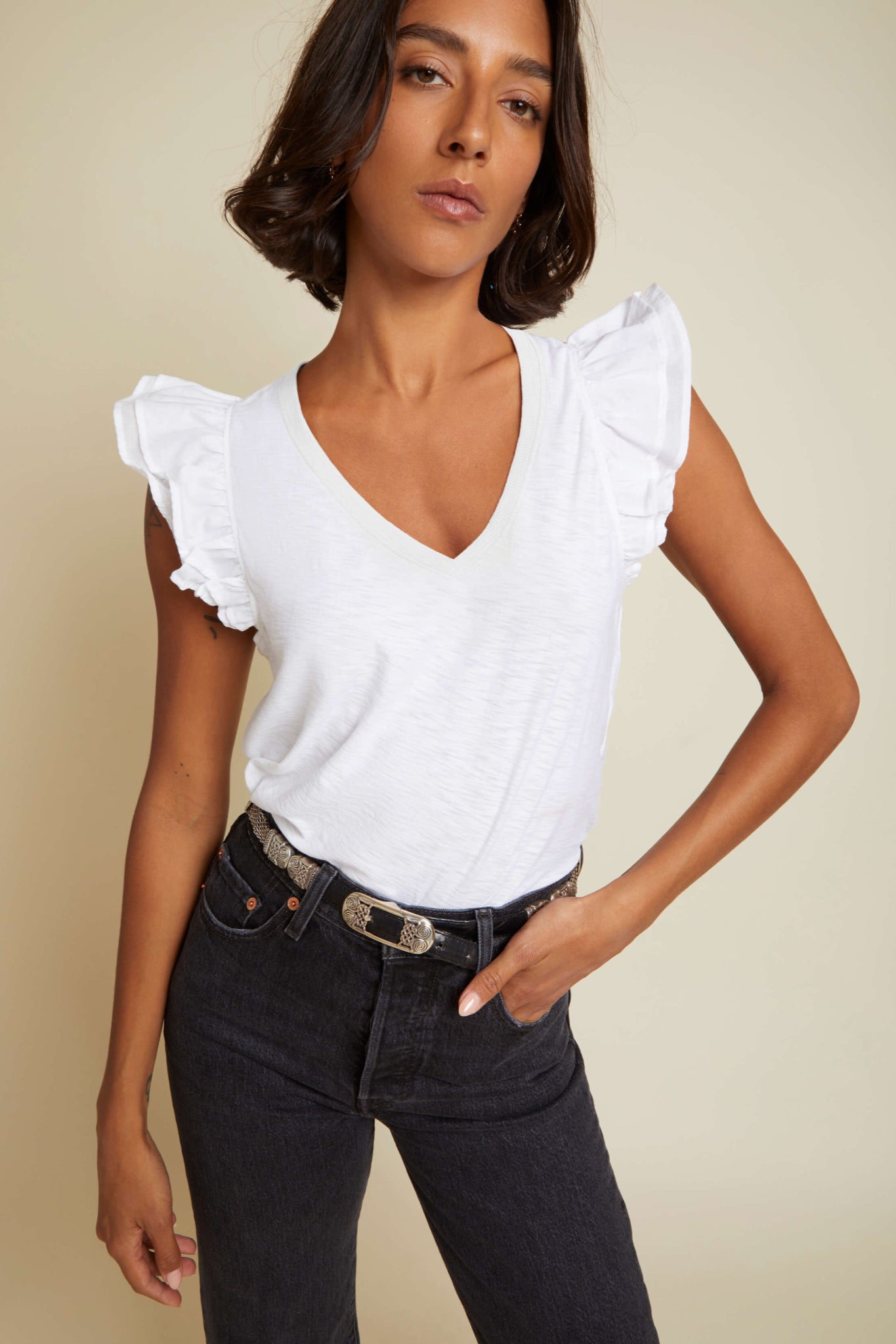 Rylan Contrast Ruffle Tank