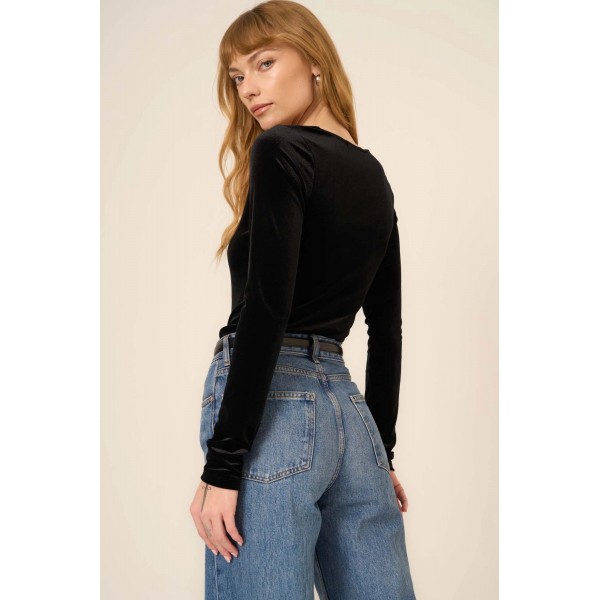 Dream Come True Square Neck Velvet Long Sleeve