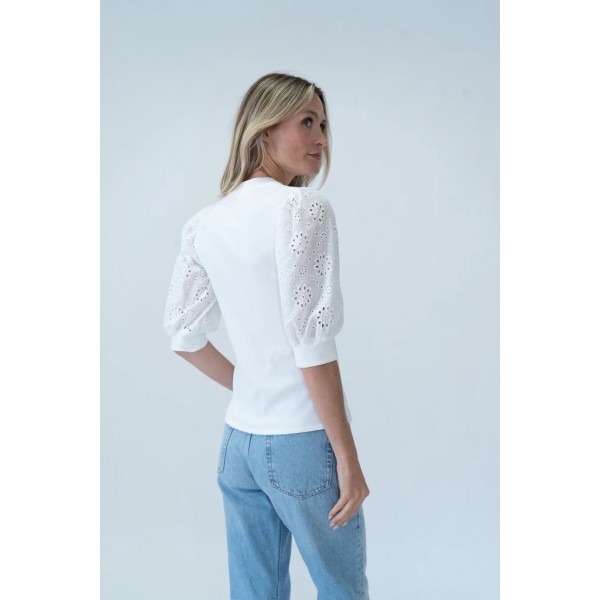 Lace Sleeve Knit Henley