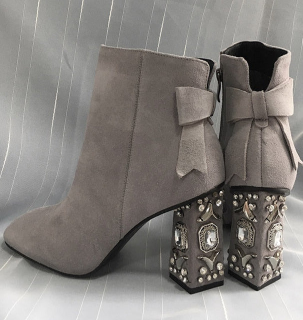 Yinna Crystal Suede Heels