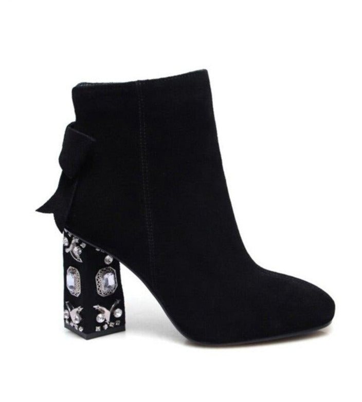 Yinna Crystal Suede Heels