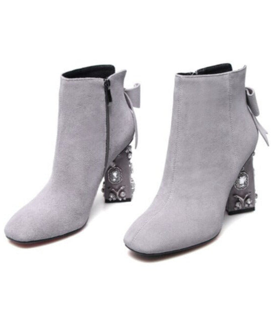 Yinna Crystal Suede Heels