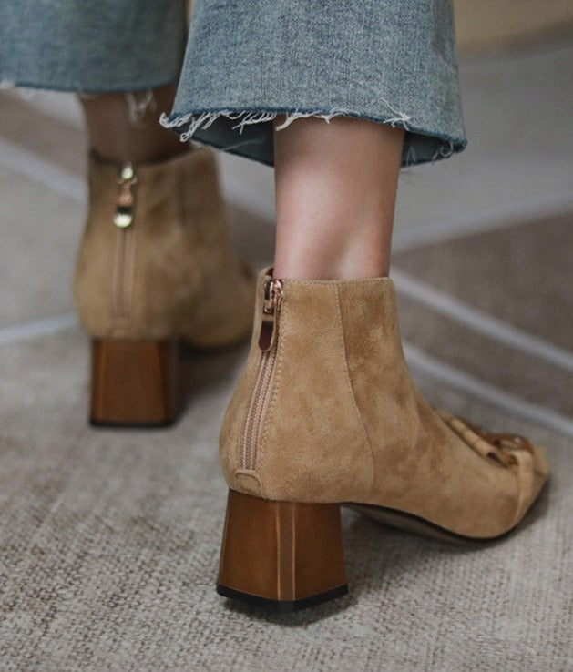 Mona Zipper Ankle Boots
