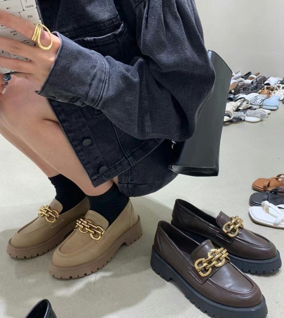 Elina Metal Chain Loafers