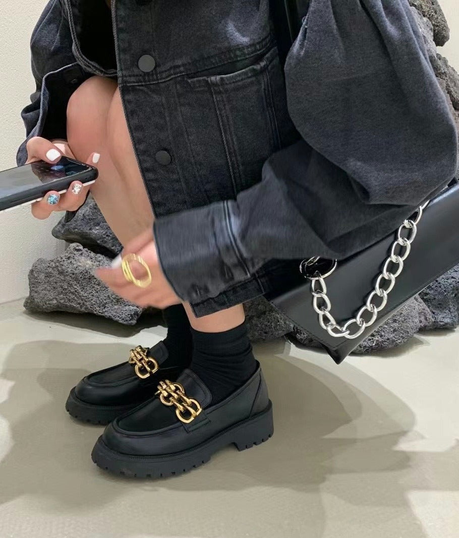 Elina Metal Chain Loafers